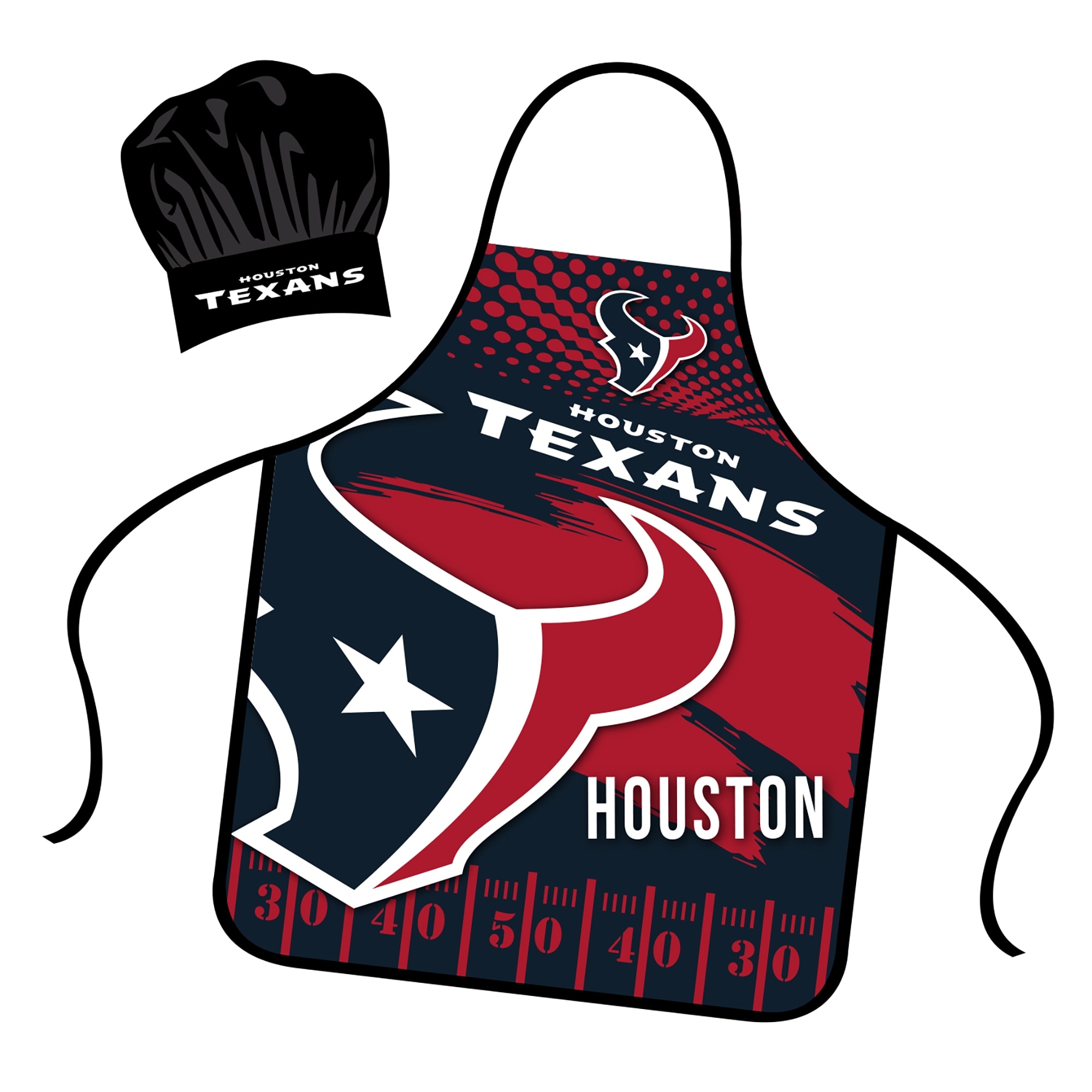NFL Apron & Chef Hat Set, with Large Team Logo - Houston Texans - 31" x 25"