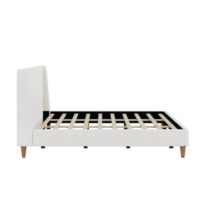 Modern Boucle Upholstered Platform Bed by Harper&Bright Designs