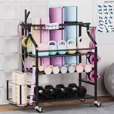 Sttoraboks Weight Rack for Dumbbells, Dumbell Rack, Weight Stand, Home Gym Storage Rack for Kettlebells, Yoga Mat