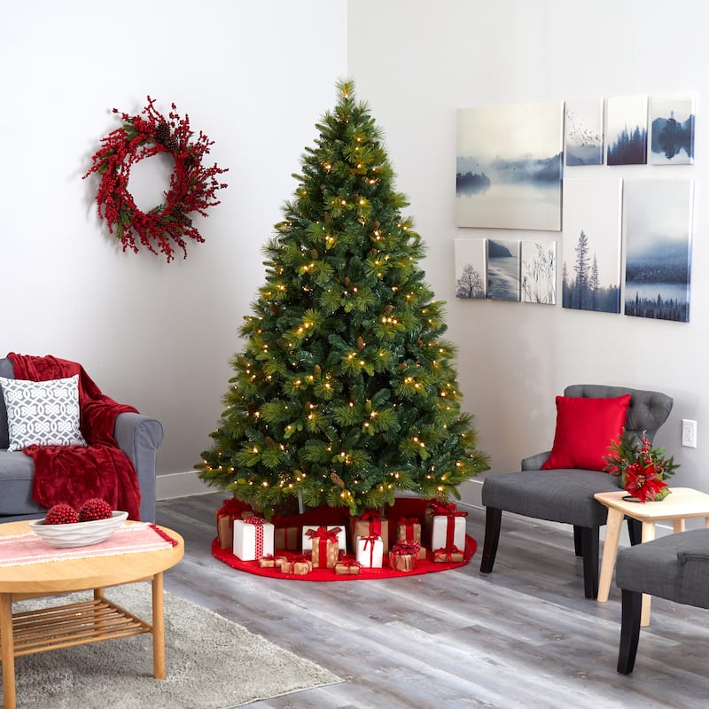 7.5' North Carolina Mixed Pine Christmas Tree with 470 LED - Green