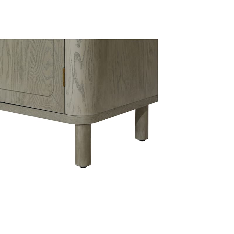 60'' Rounded Design Elements Throughout The Sideboard Including Tabletop, Legs, Four Side Furniture