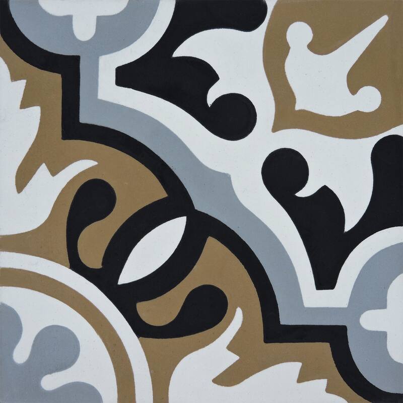 Handmade Baha in Brown, Black, Grey Tile, Pack of 12 (Morocco)