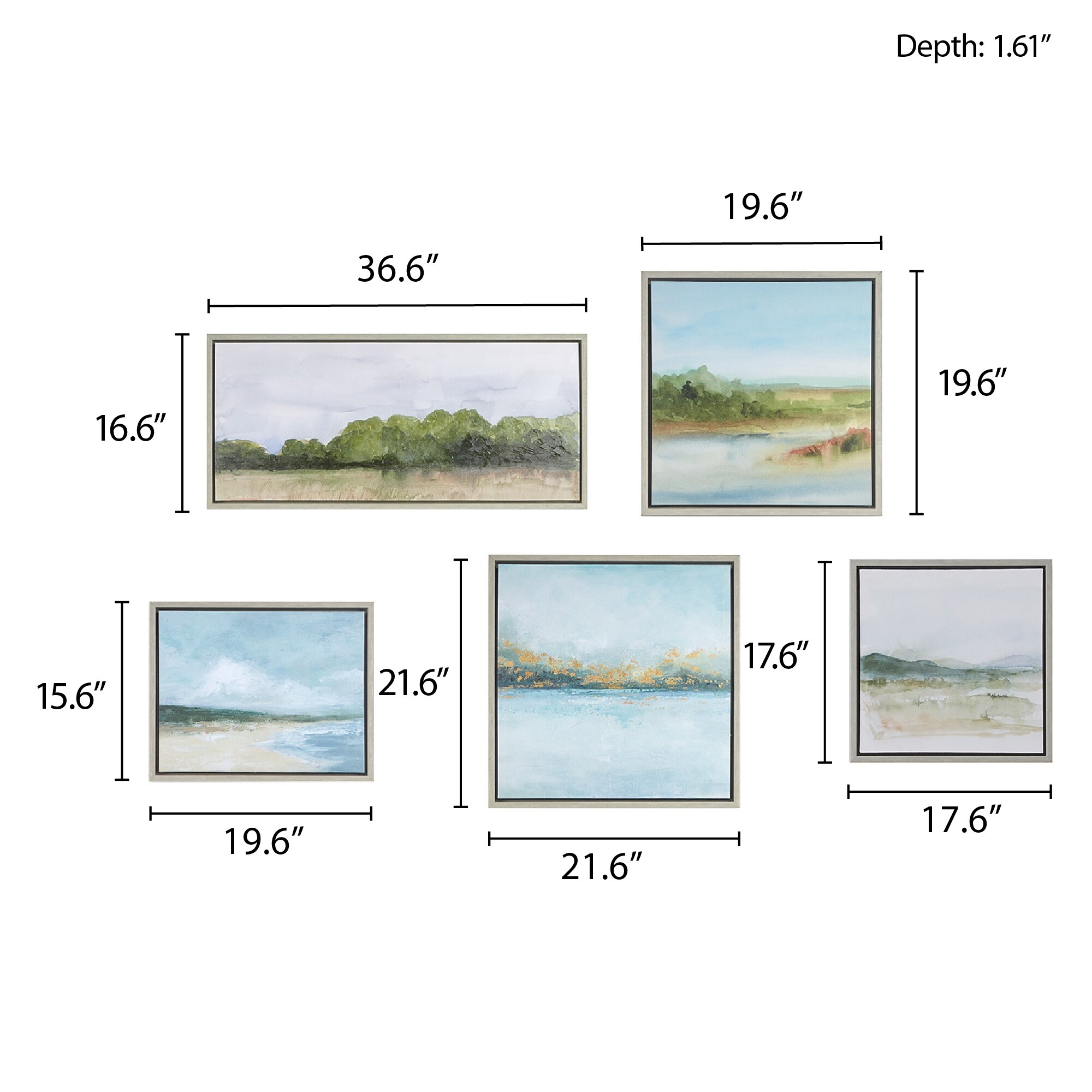 Martha Stewart Vista Abstract Landscape 5-piece Gallery Canvas Wall Art Set  On Sale Bed Bath  Beyond 32473654