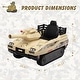 preview thumbnail 8 of 15, 24V Kids Ride-On Thunder Tank with Rotating Turret and Remote Control, Military Toy Truck for Boys and Girls, Ages 3-8 - Yellow