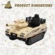 preview thumbnail 8 of 15, Licensed 24V Thunder Tank Ride-On with Fighting Cannon, Music, Lights, and Remote Control, Desert Yellow