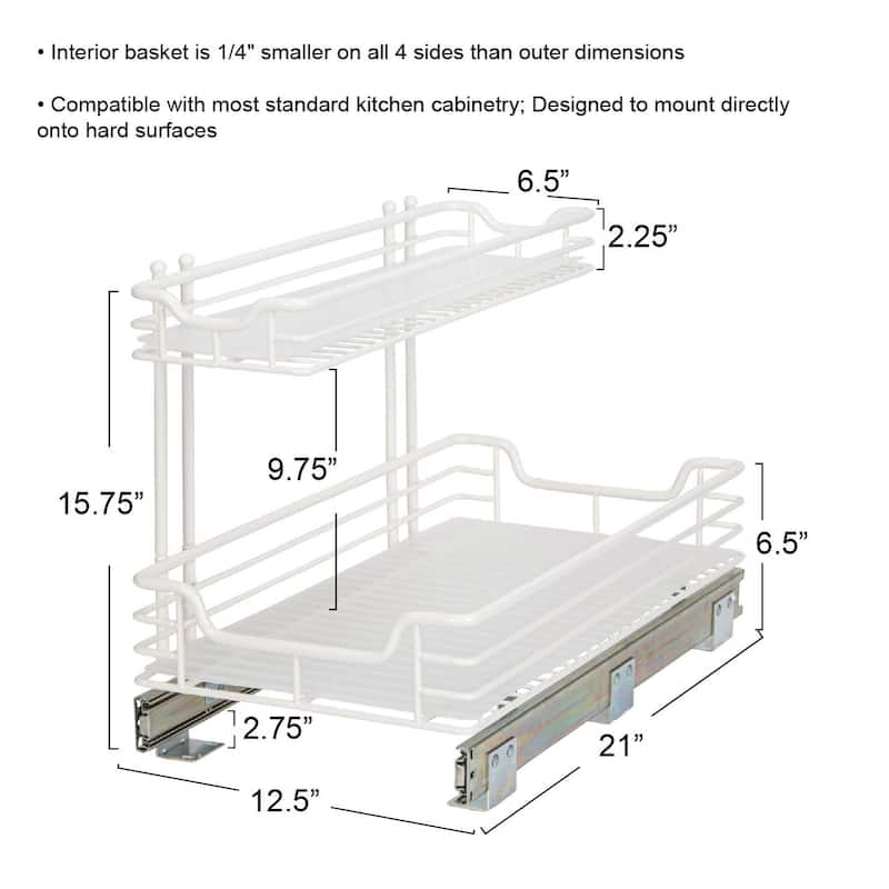 Household Essentials 2 Tier Sliding Cabinet Organizer