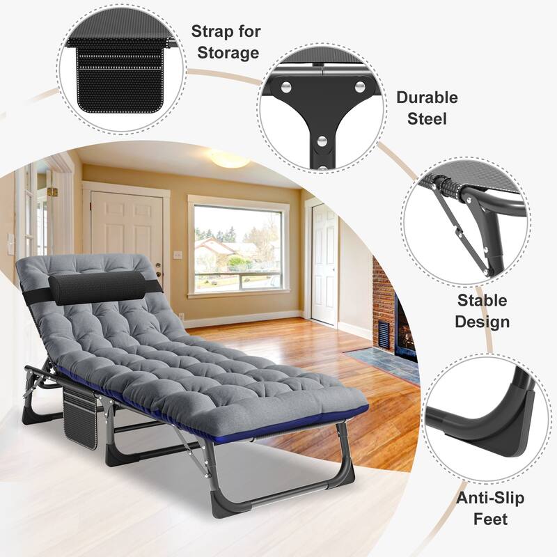 DoCred Upgraded Thicked Folding Camping Cot with Mattress