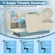preview thumbnail 29 of 31, Height Adjustable Kids Study Desk with Tilt Desktop for 3-12 Years Old - 31.5"L x 20"W x 43.5"H