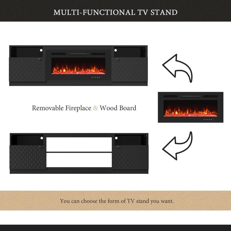 70" MDF Morden TV Stand Fits TVs up to 75 in.