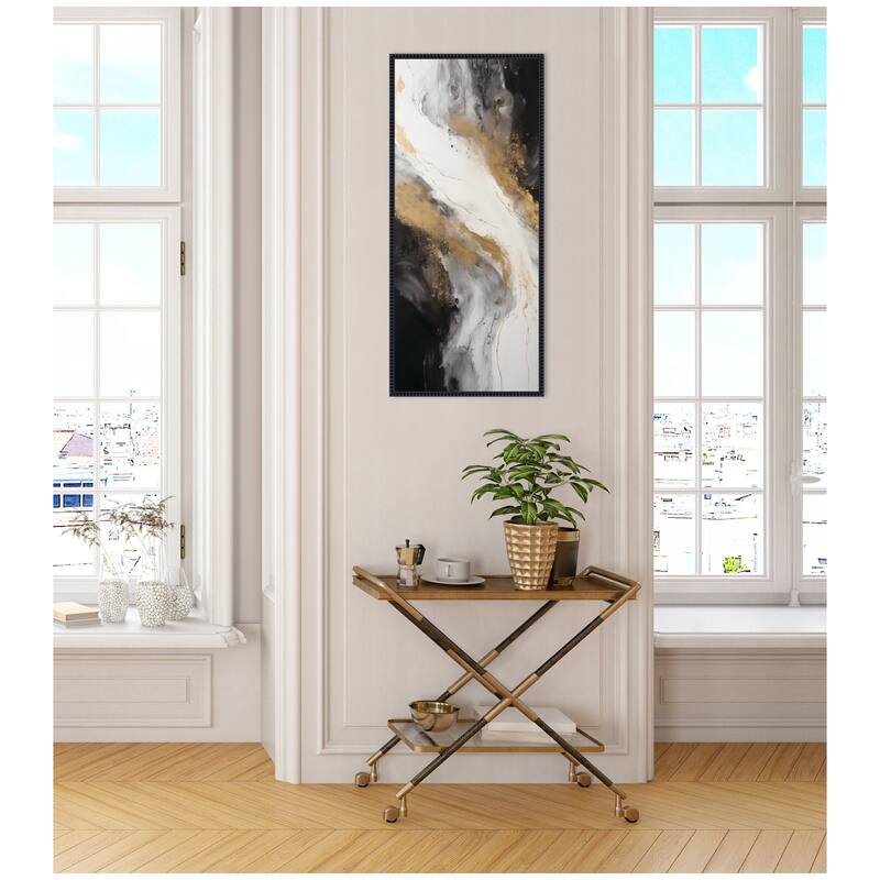 Kate and Laurel Luxe Drift Modern Elegant Abstract by The Creative Bunch Studio Framed Canvas Wall Art Print