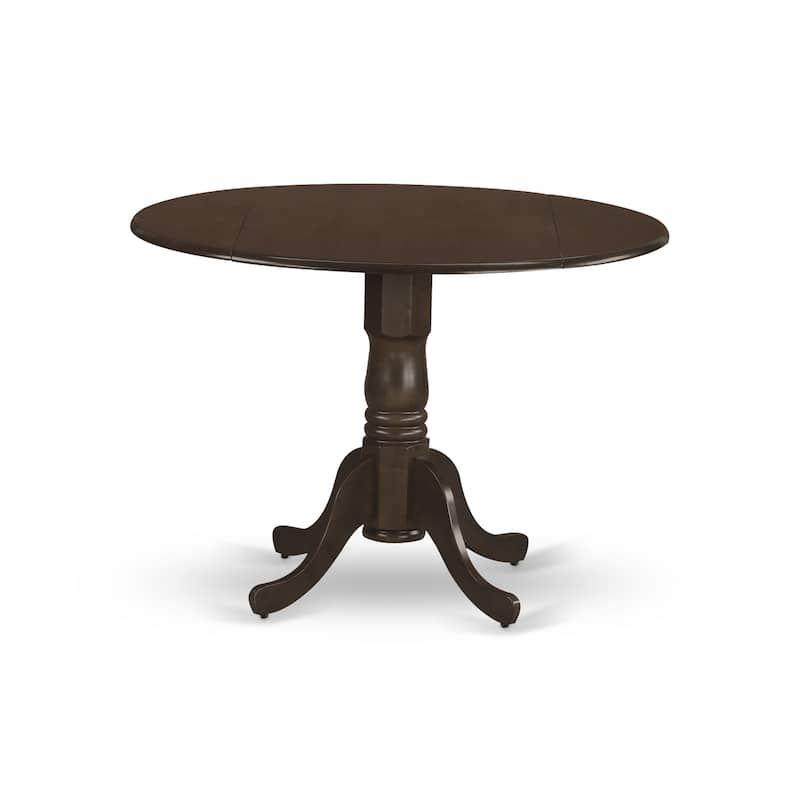 Round Dining Table Set - 5 Piece Kitchen Table with Chairs, Small Space, Drop Leaf Design, Oak Finish