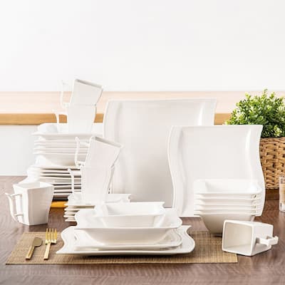 MALACASA Flora 36-Piece Porcelain Dinnerware Set (Service for 6)