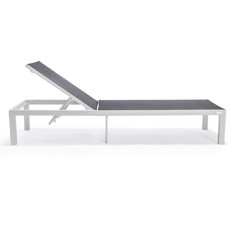 Aluminum Beach Pool Sun Lounge Chair Sling Mesh Fabric Reclining Stackable Lounger Chair (Set of 2)