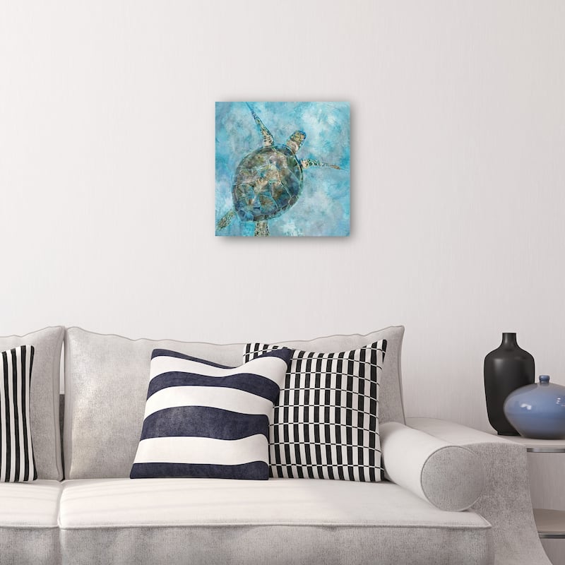 Sea Turtle Blues By Studio Arts Canvas Art Print