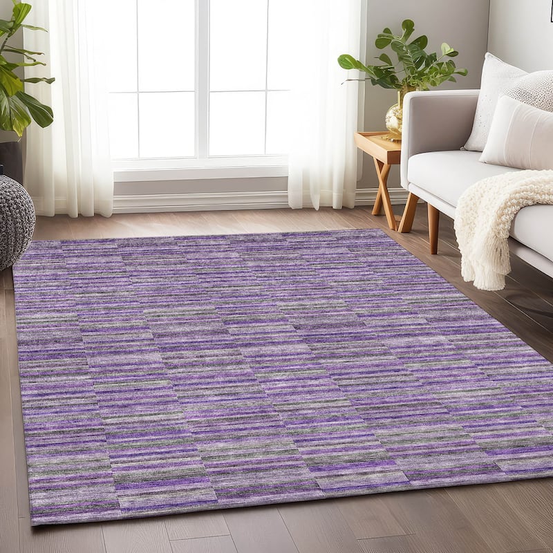 Premium Washable Super Soft Geo Stripe Mayfield Rug