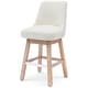 preview thumbnail 39 of 55, Boucle Polyester Upholstered Swivel Counter Stool - Foot Glides