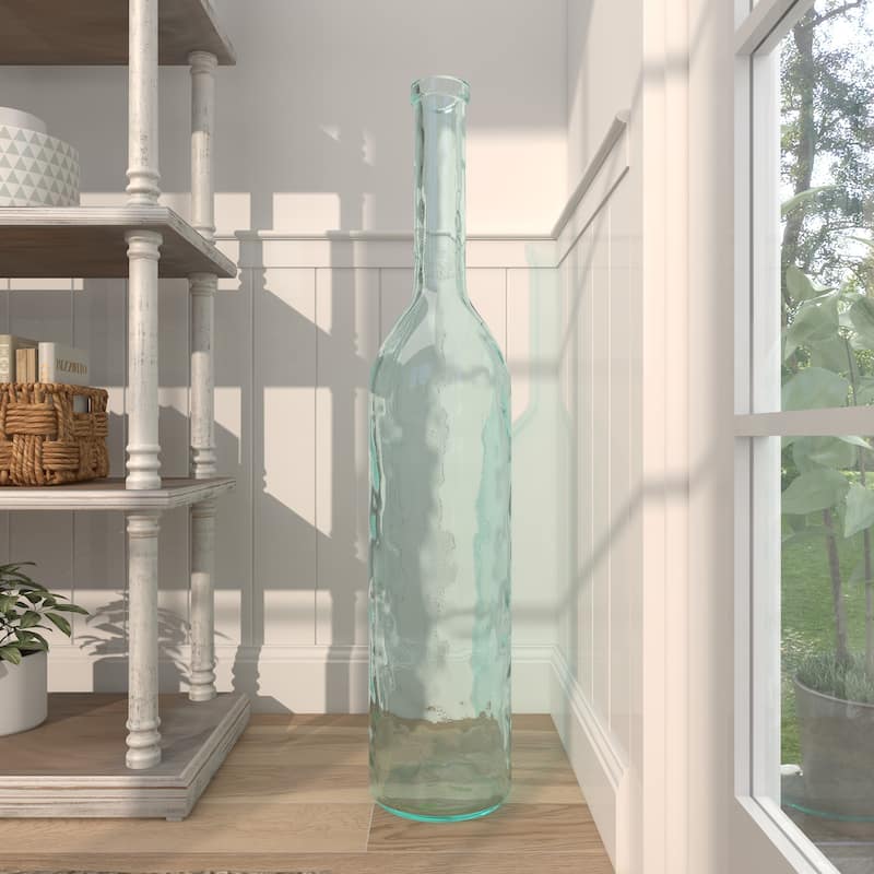 Recycled Glass Bottle Vase Collection Made in Spain - Multiple Sizes - Clear, Blue, Teal, Green