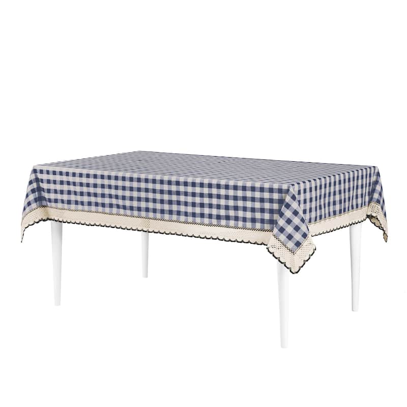 Achim Buffalo Check Tablecloth - 60x104 - Navy