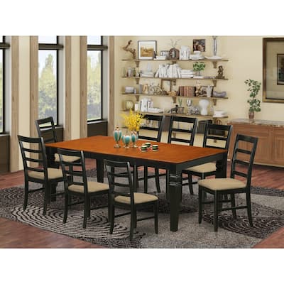 Mountain Lodge Dining Set - Table & Chairs - Black Finish - 9 Piece Kitchen Set