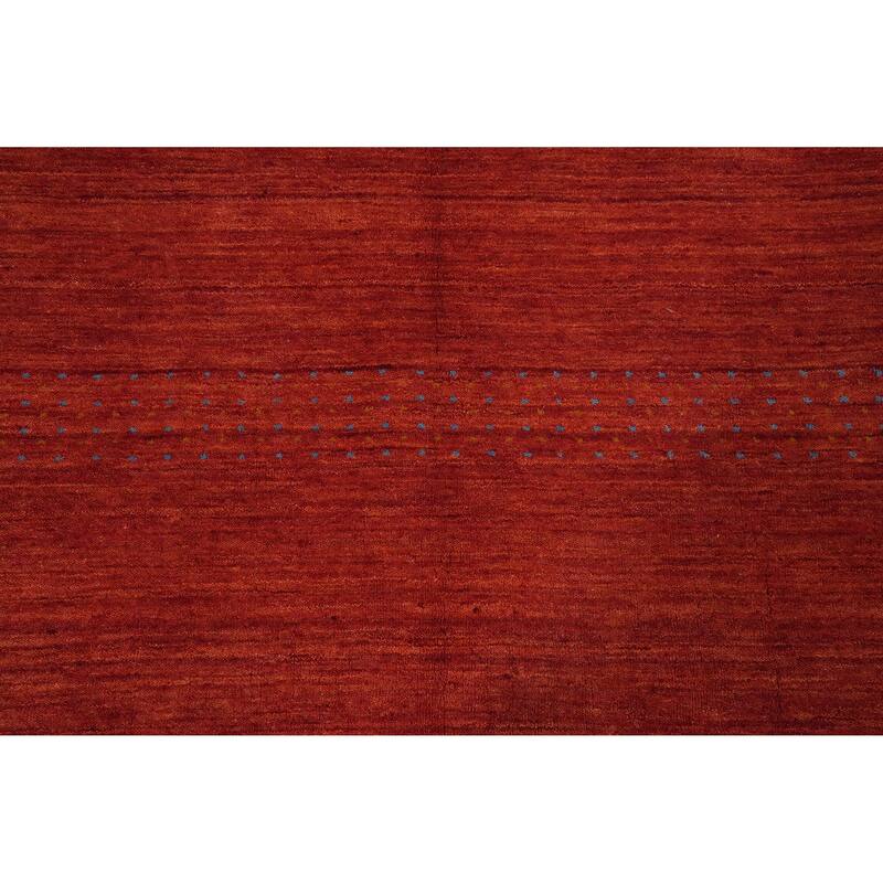Hand Knotted Oriental 100% Wool Carpet Tribal Animal Pictorial Oranges & Rust Gabbeh Area Rug - 8' 7'' X 5' 8''