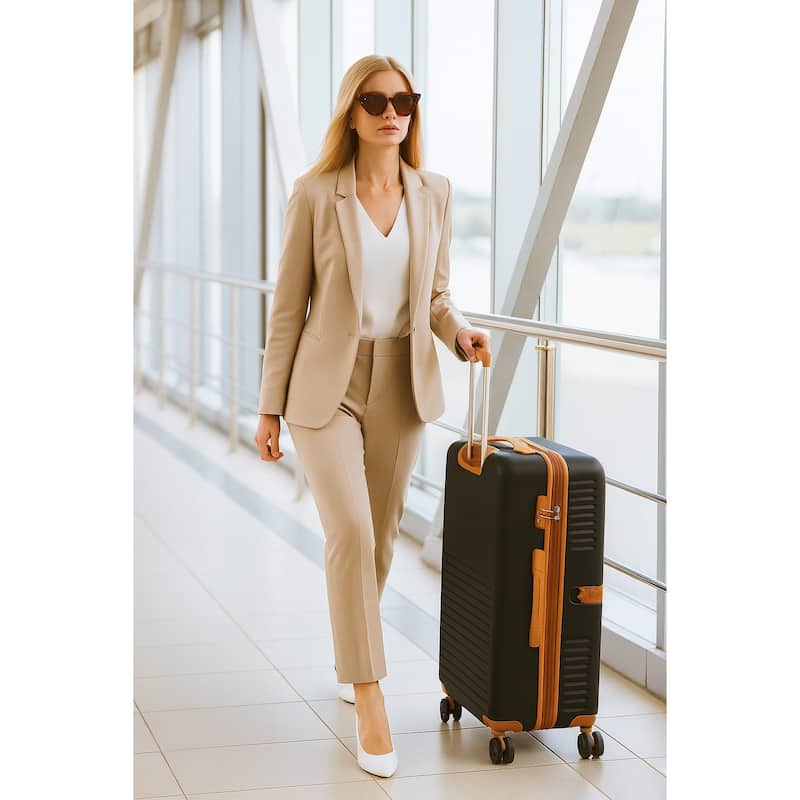 Garland 24" Expandable Hardside Spinner Chequed Luggage