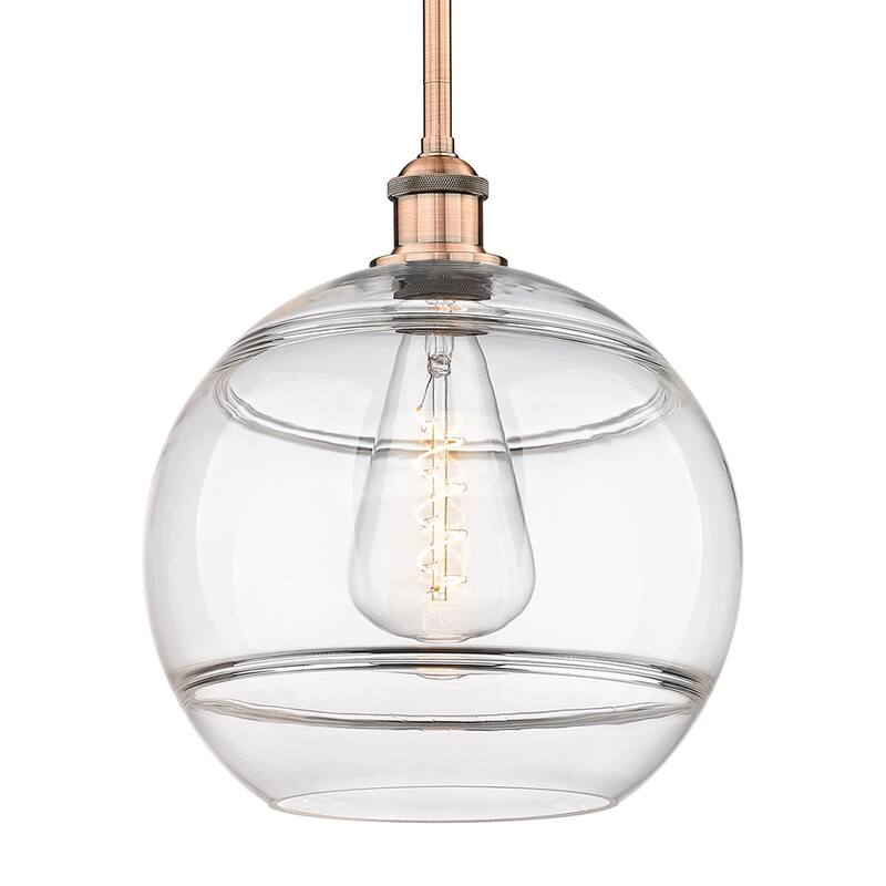 Innovations Lighting 616-1S 13 12 Rochester Pendant Rochester 12" Wide - Antique Copper / Clear