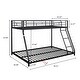 preview thumbnail 3 of 10, Black Twin over Full Metal Bunk Bed with Guardrail