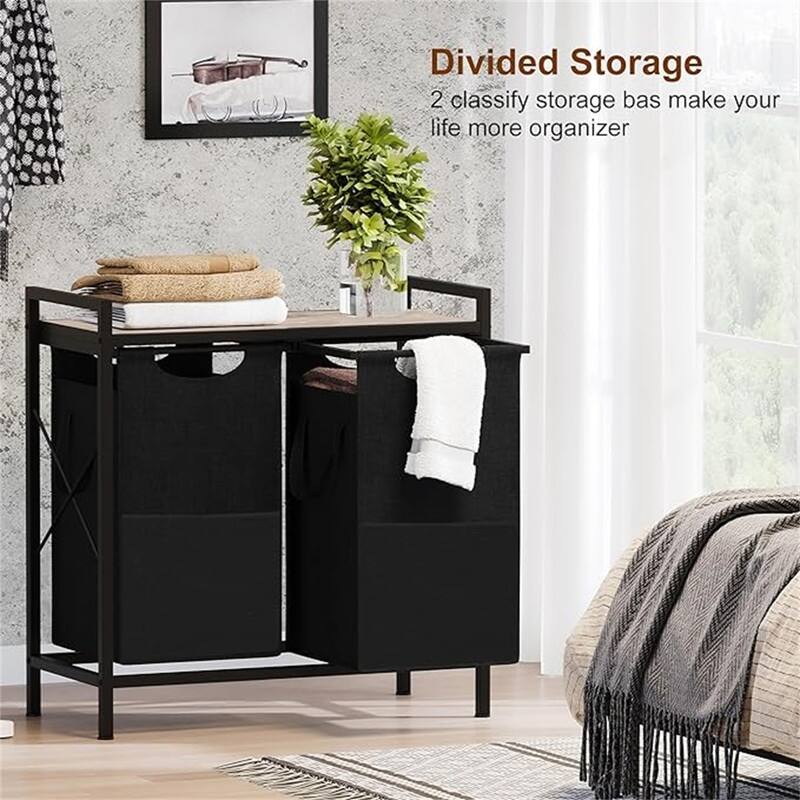 Laundry Basket with Large Desktop Sorter for Laundry Room organization - 27.17"L x 13.39"W x 28.27"H