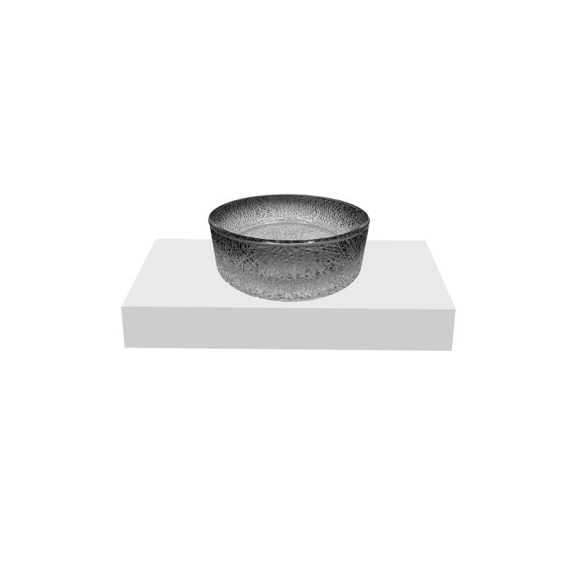Stadium 16" & 14" Round Decorative Crystal Vessel Sinks With White Base - 30"Countertop - 16"Black Gradient