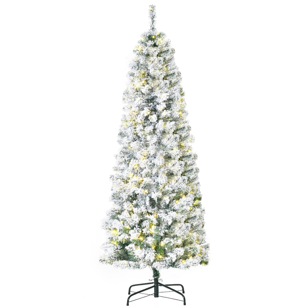 6ft Pre-Lit Douglas Fir Artificial Christmas Tree, Snow-Flocked with 250 LED Lights and 462 Branch Tips