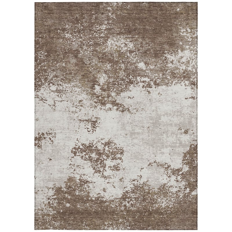 HomeRoots Abstract Transitional Rectangle Outdoor Rug