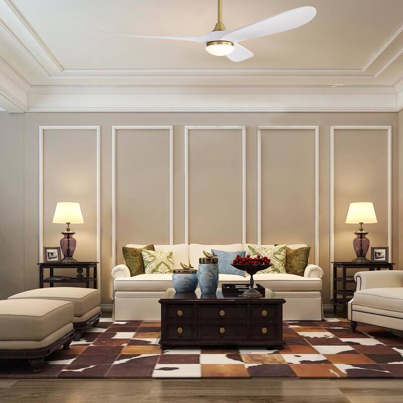 60 Inch Smart Ceiling Fan with Light Dimmable LED with Memory, Quiet Reversible DC Motor,Timing (1H/4H/8H)