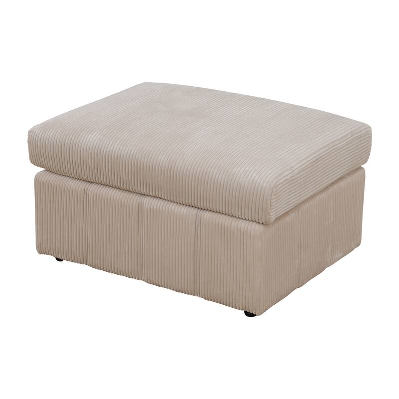 104'' Modern 5 Seaters Corduroy Sectional Sofa with 2 Ottomans, U-Shaped Modular Couch