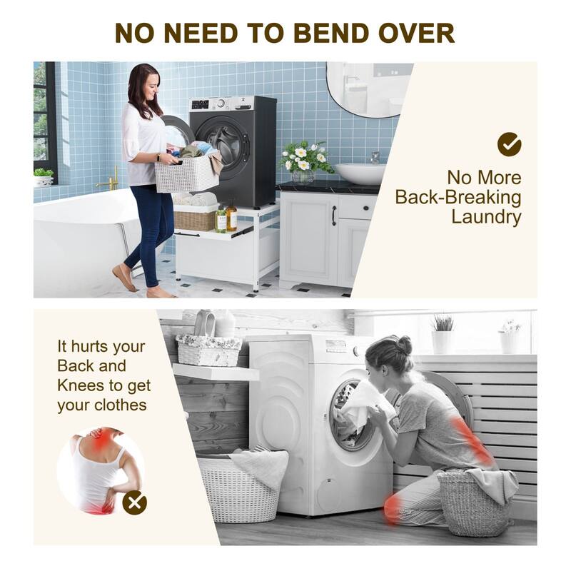 VEIKOUS Laundry Pedestal for Washer and Dryer with Large Capacity Drawer