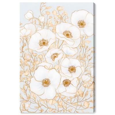 White and Gold Poppies I Canvas by Art Remedy, Gallery Wrapped