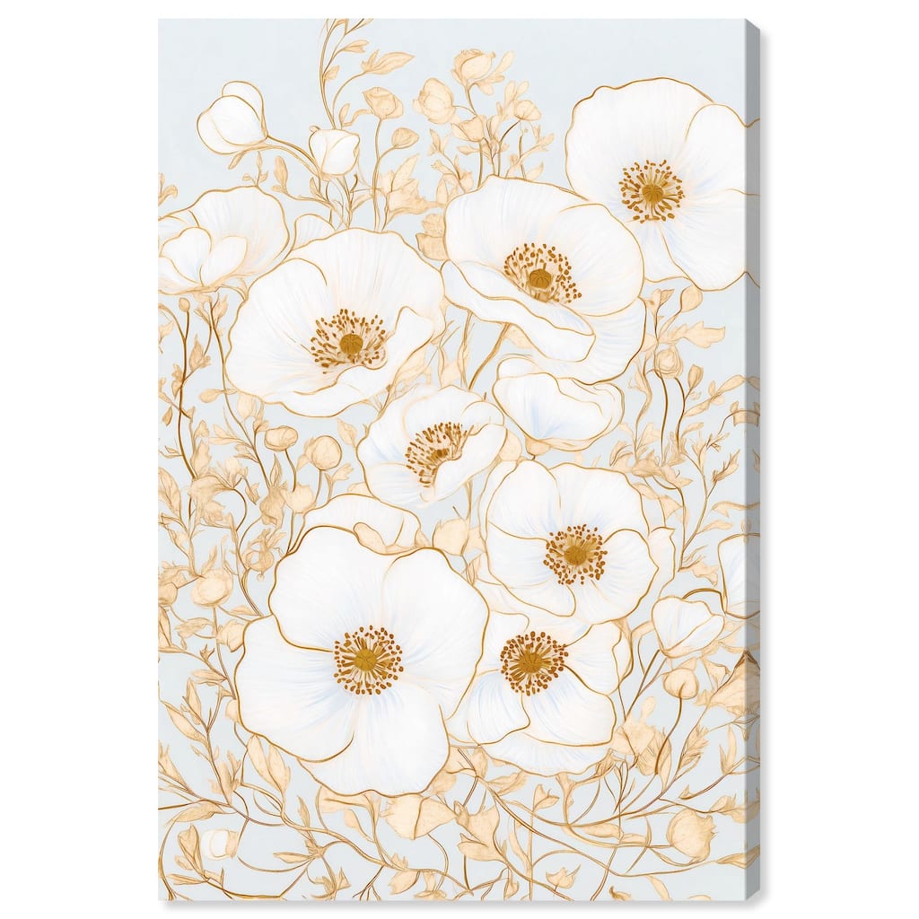 White and Gold Poppies I Canvas by Art Remedy, Gallery Wrapped