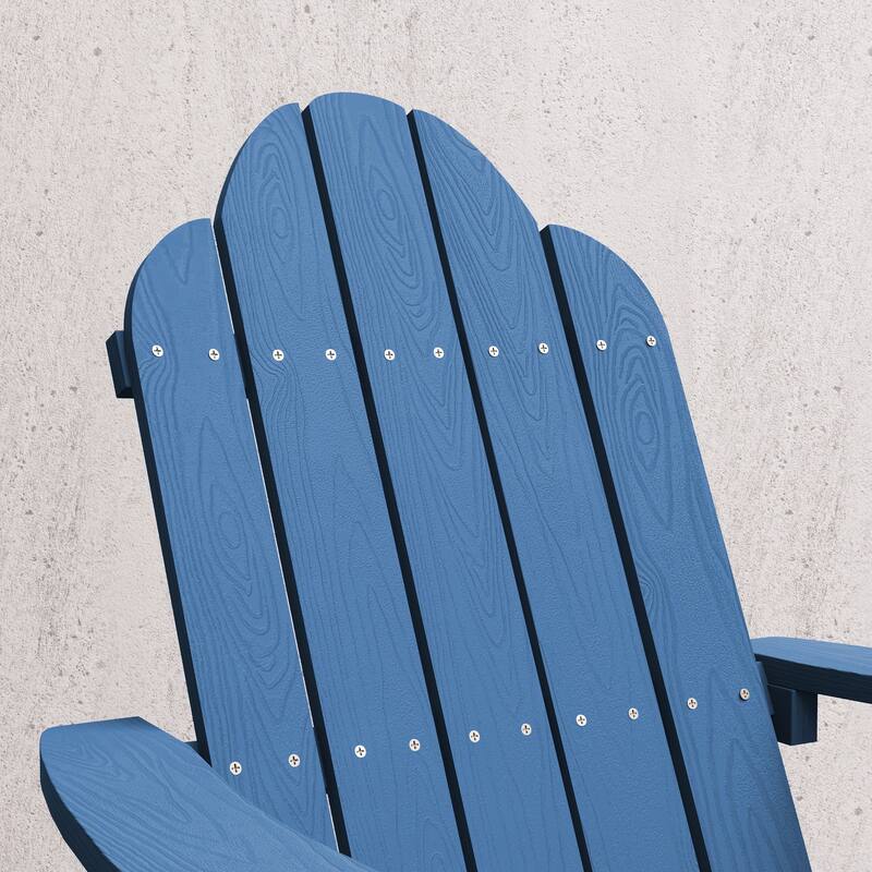 LUE BONA Outdoor Plastic Poly Weather Resistant Patio Adirondack Chair 1-Pack - 35"D x 30"W x 36.2"H