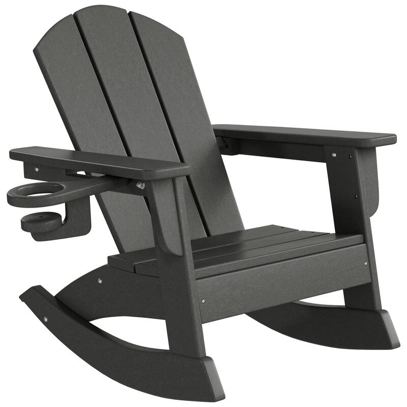 Laguna Kids Outdoor Poly Adirondack Rocking Chair with Side Table 3-Piece Set