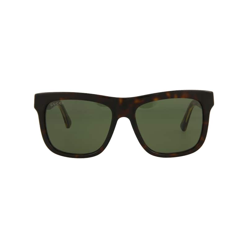 Gucci Square-Frame Acetate Sunglasses - Havana Havana Green - Brown - Green Lens