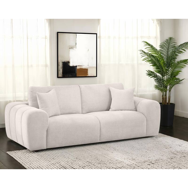 Burnett Chenille Upholstered Wide Arm Sofa