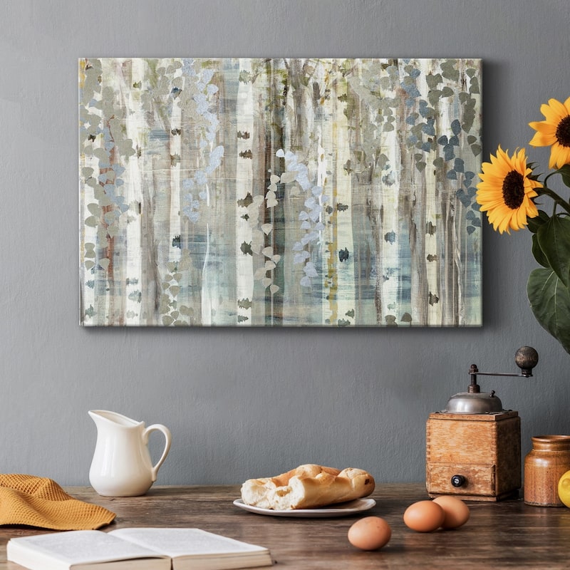 Birch Wood Meadow Premium Gallery Wrapped Canvas - Ready to Hang