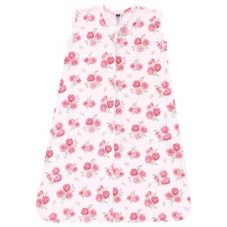 Hudson Baby Infant Girl Cotton Sleeveless Wearable Sleeping Bag, Sack, Blanket, Blush Rose