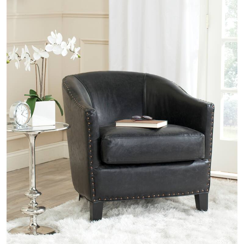 SAFAVIEH Lyra Antique Black Club Chair - 28.9" x 31.3" x 30.3" - 29Wx31Dx30H