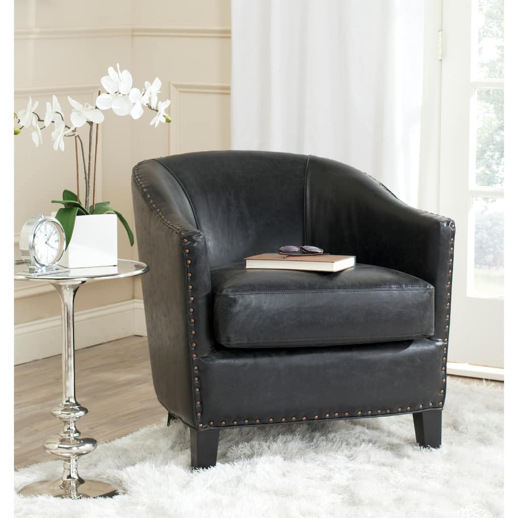 SAFAVIEH Lyra Antique Black Club Chair - 28.9" x 31.3" x 30.3" - 29Wx31Dx30H