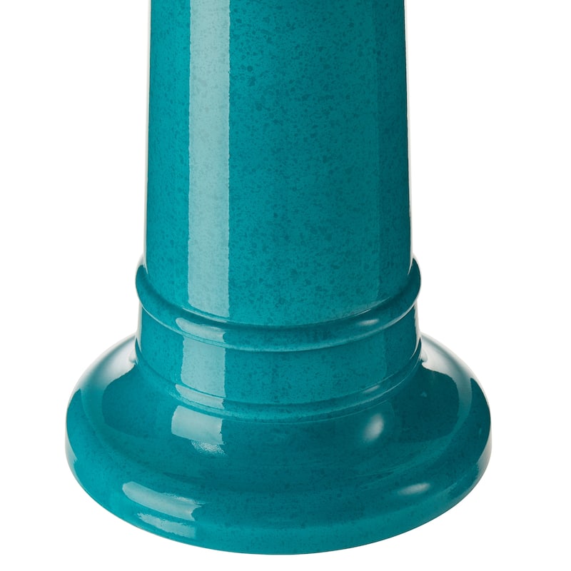 Glitzhome 21.5"H Faux Ceramic Weather-resistant Tall Pedestal Birdbath