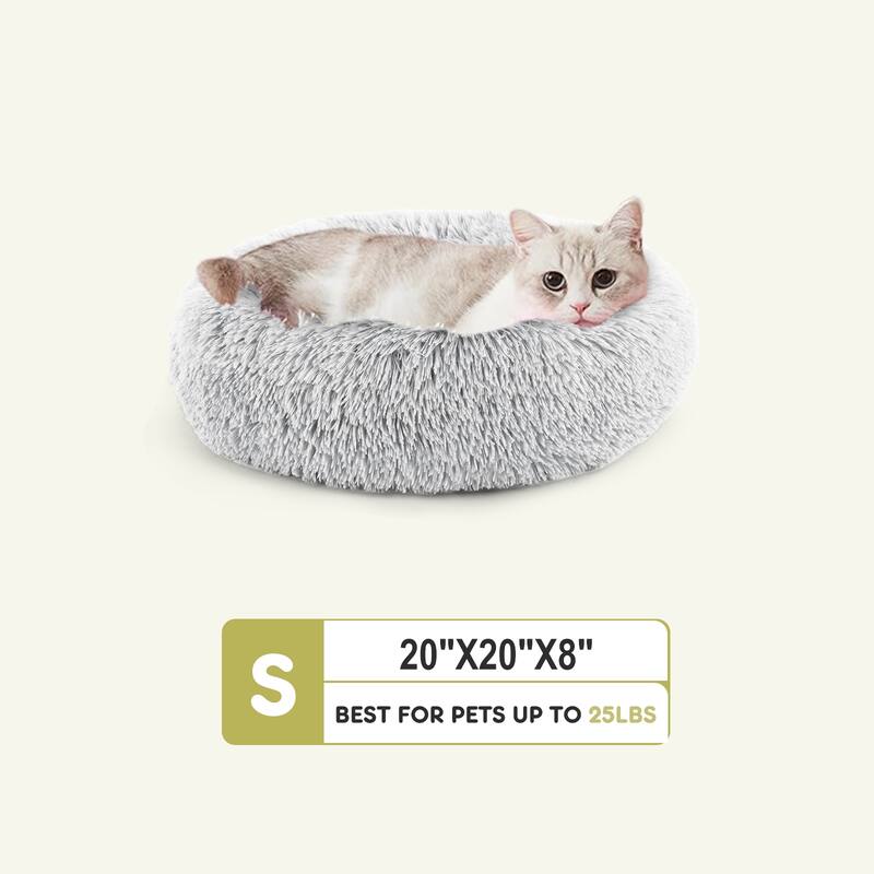 30-Inch Round Dog Bed, Washable Removable Cover, Anti-Slip Bottom, Supportive Foam Mat for Indoors