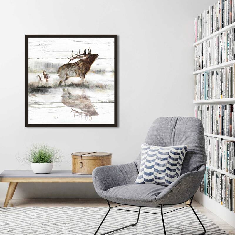 "Rustic Misty Elk" by Ruane Manning Print on Floating Canvas