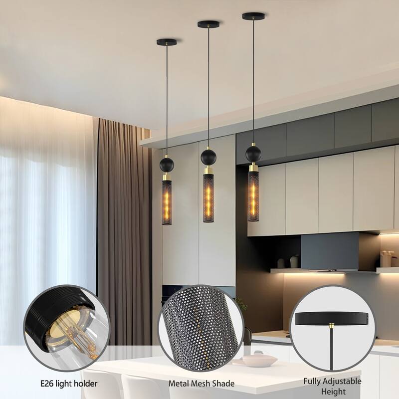 Modern Black Wrought Iron Pendant Light