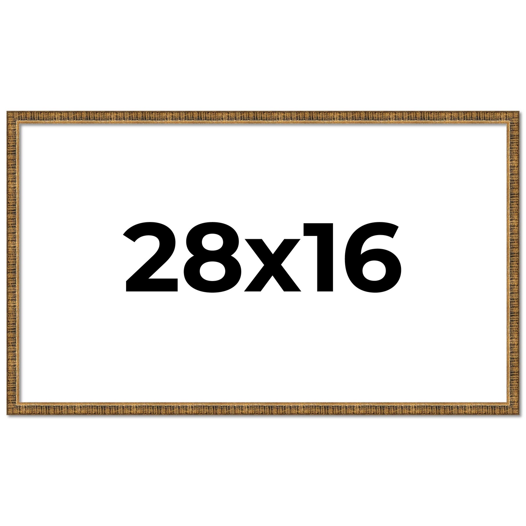 28x16 Frame Black Real Wood Picture Frame Kingsley Gold Distressed Photo Frame with UV Acrylic Foam Board Backing &