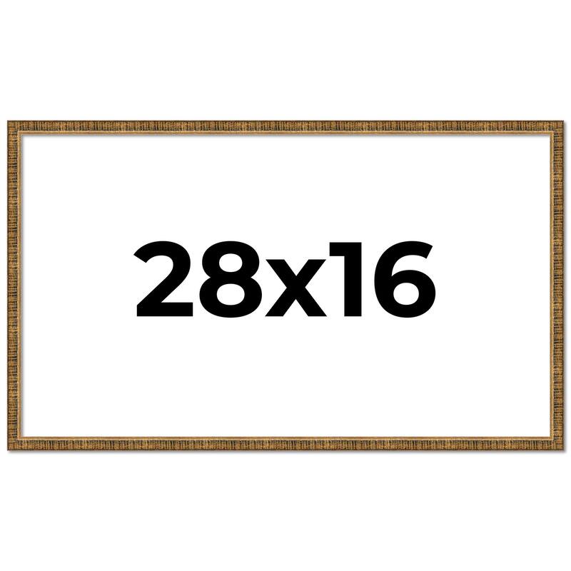 28x16 Frame Gold Solid Wood Picture Frame - Complete Modern Photo